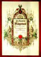 Ehrendiplom des schwäbischen Sängerbundes für Silcher 1857